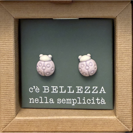 Thun orecchini pin coccinella rosa