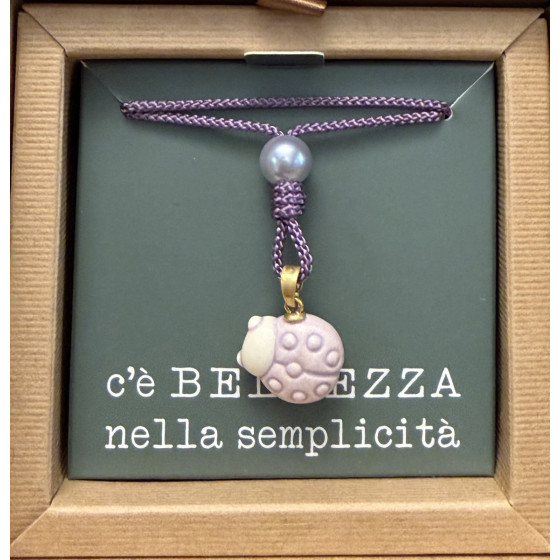 Thun collana coccinella rosa