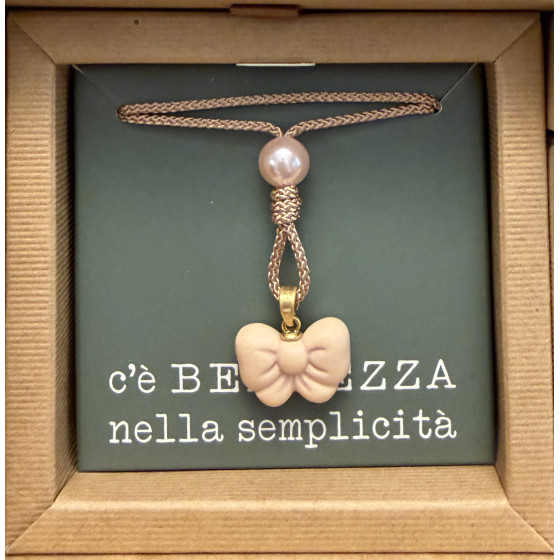 Thun collana fiocco rosa